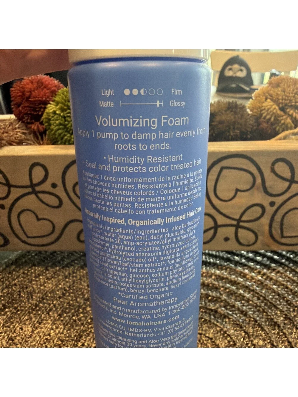 Loma Volumizing Foam 8oz  Humidity Resistant, Seal & protects color treated hair